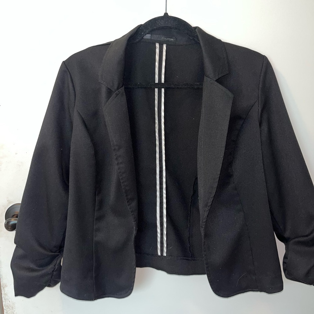 Womens’ black blazer, business casual wear, office clothing, pant suit